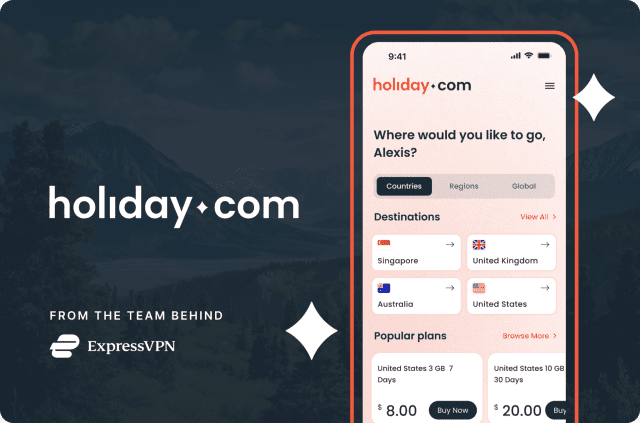 Apresentando os eSIMs do holiday.com