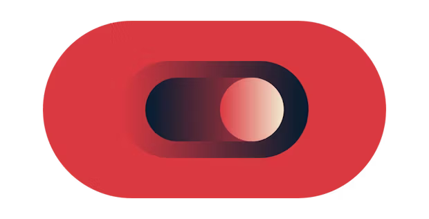 Pulsante di commutazione in rosso.