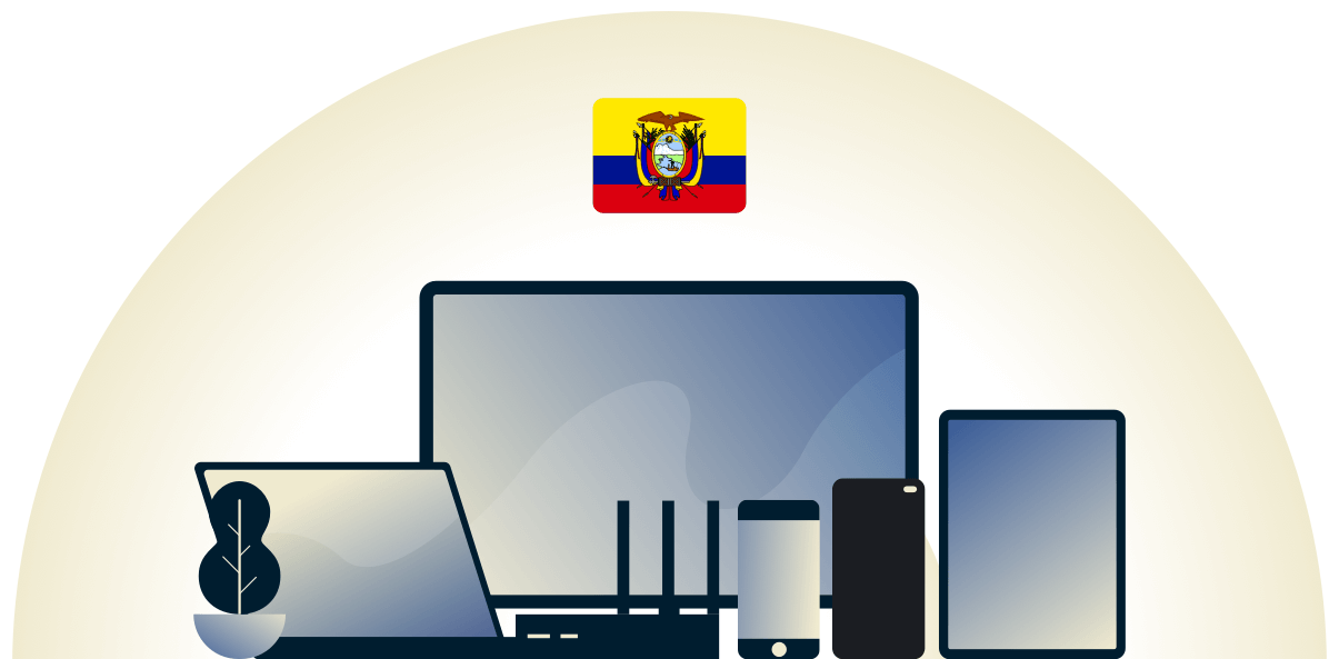 Una VPN de Ecuador protegiendo diversos dispositivos.