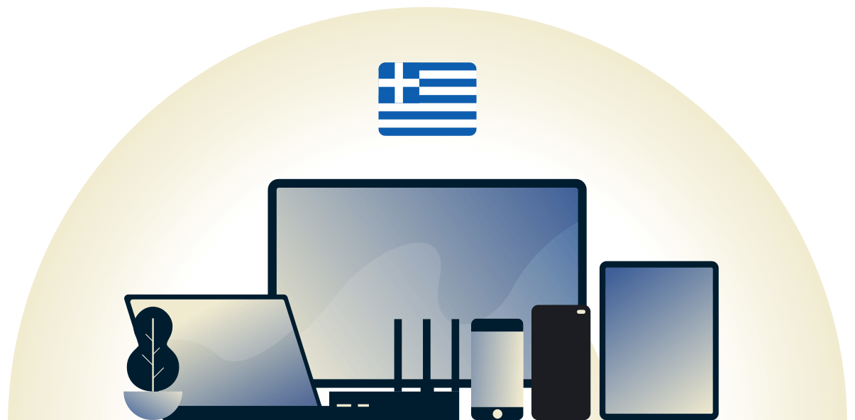 VPN pour la Grèce protégeant une variété de dispositifs.